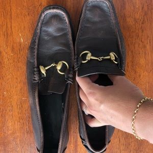 Vintage Authentic Horse-Bit Gucci Leather Loafers